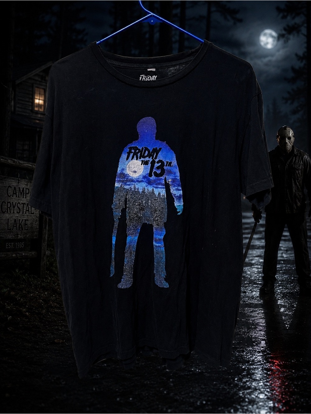 Men's Friday the 13th Graphic Tee - Black/Blue